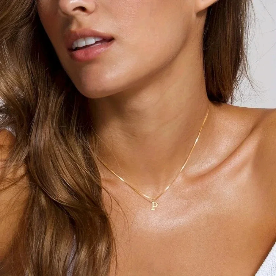 Golden Initial Clavicle Chain