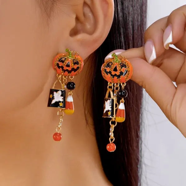 Crimson Bat Waterdrop Earrings
