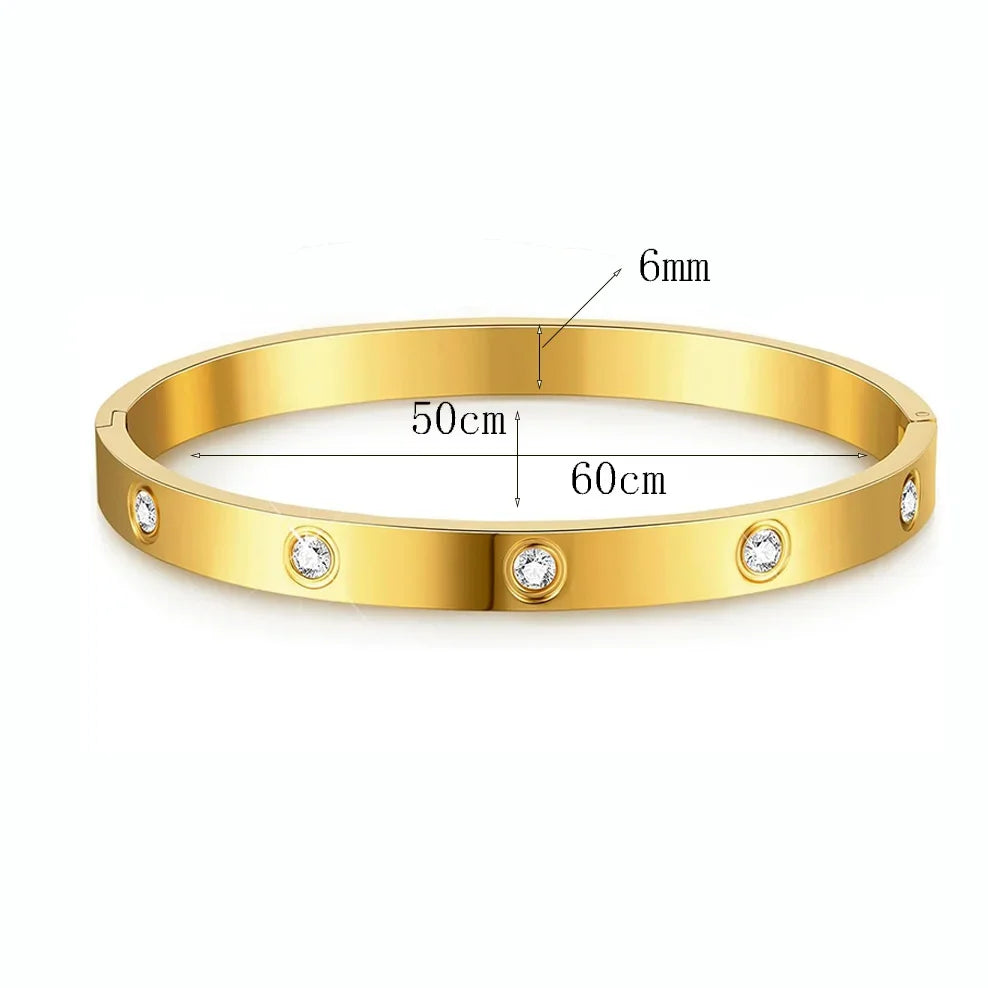 Radiant Zirconia Gold Bangles
