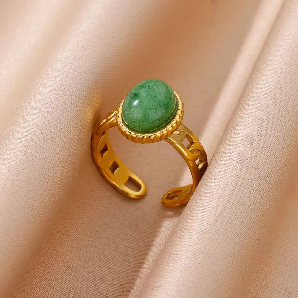 Emerald Bloom Serpent Ring