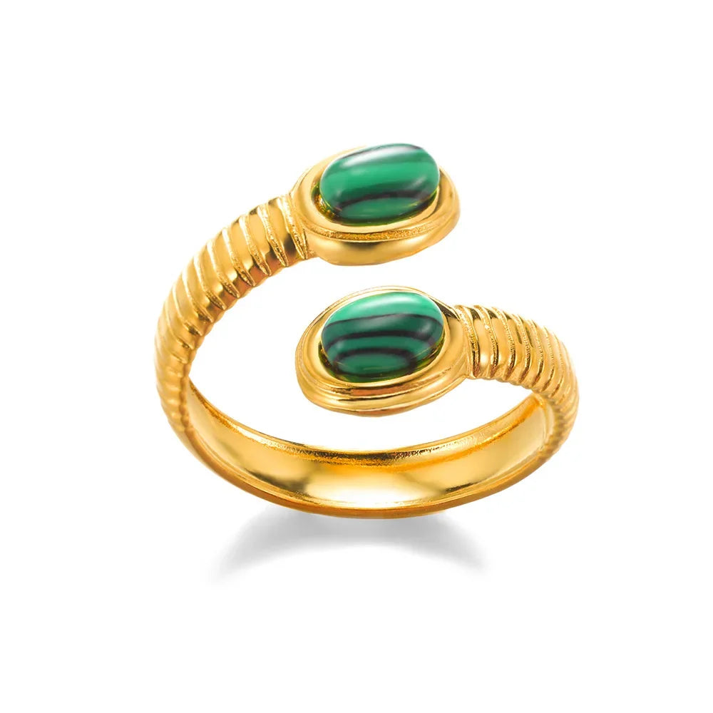 Emerald Bloom Serpent Ring