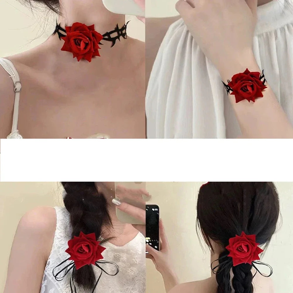 Dark Romantic Rose Thorn Necklace Accessories