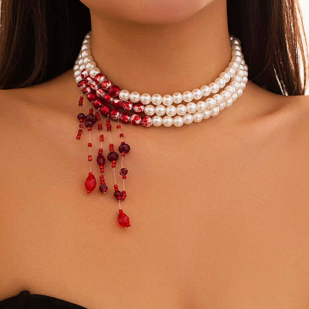 Vampire Queen Pearl Tassel Chain
