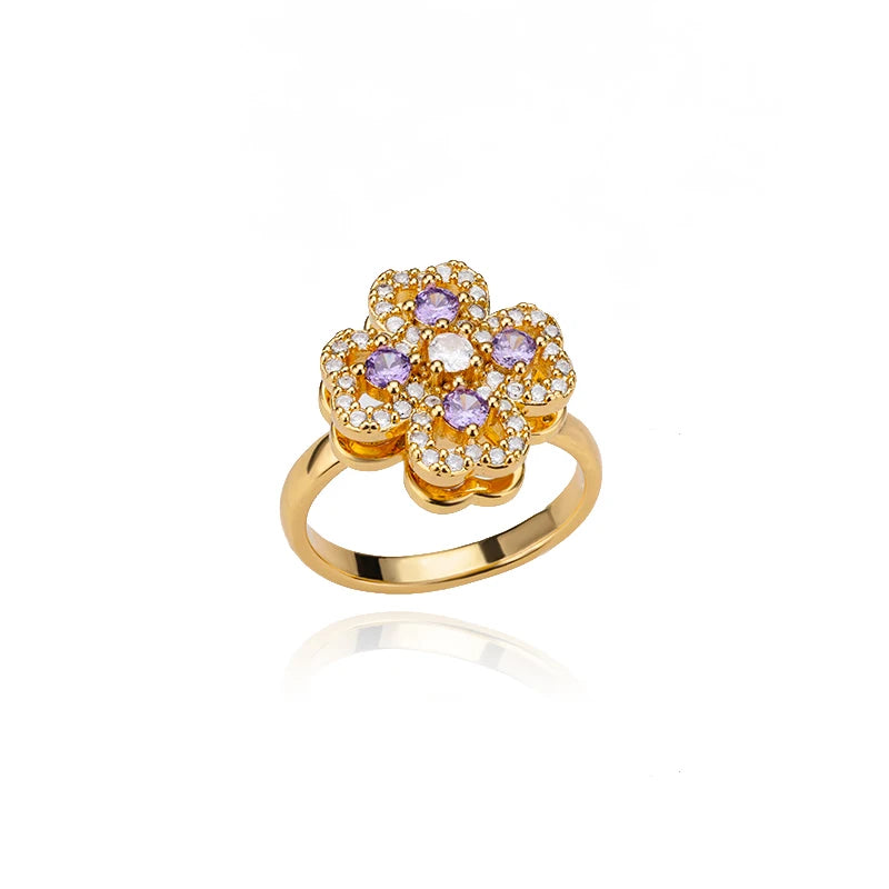 Aura Clover Spinner Ring