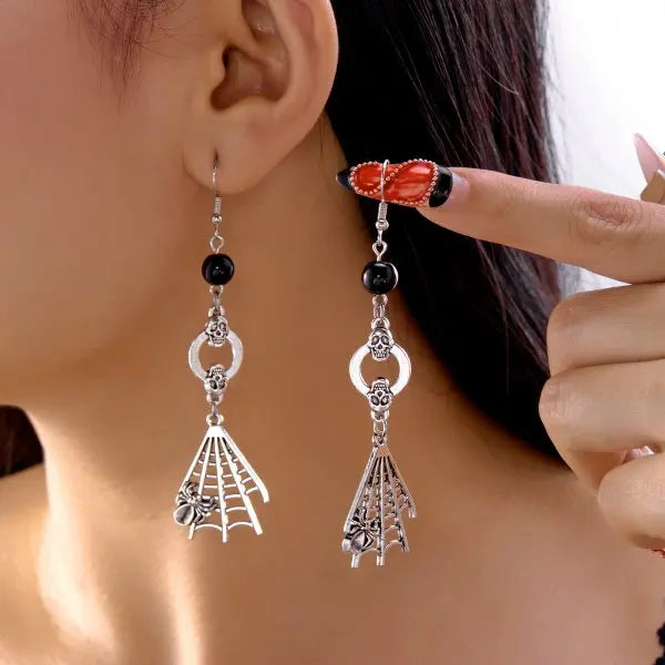 Crimson Bat Waterdrop Earrings