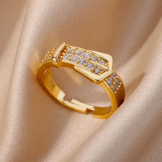 The Gilded Lock Zircon Ring