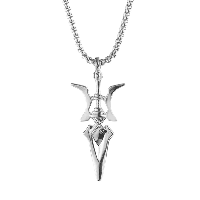 Shadowed Blade Cross Necklace