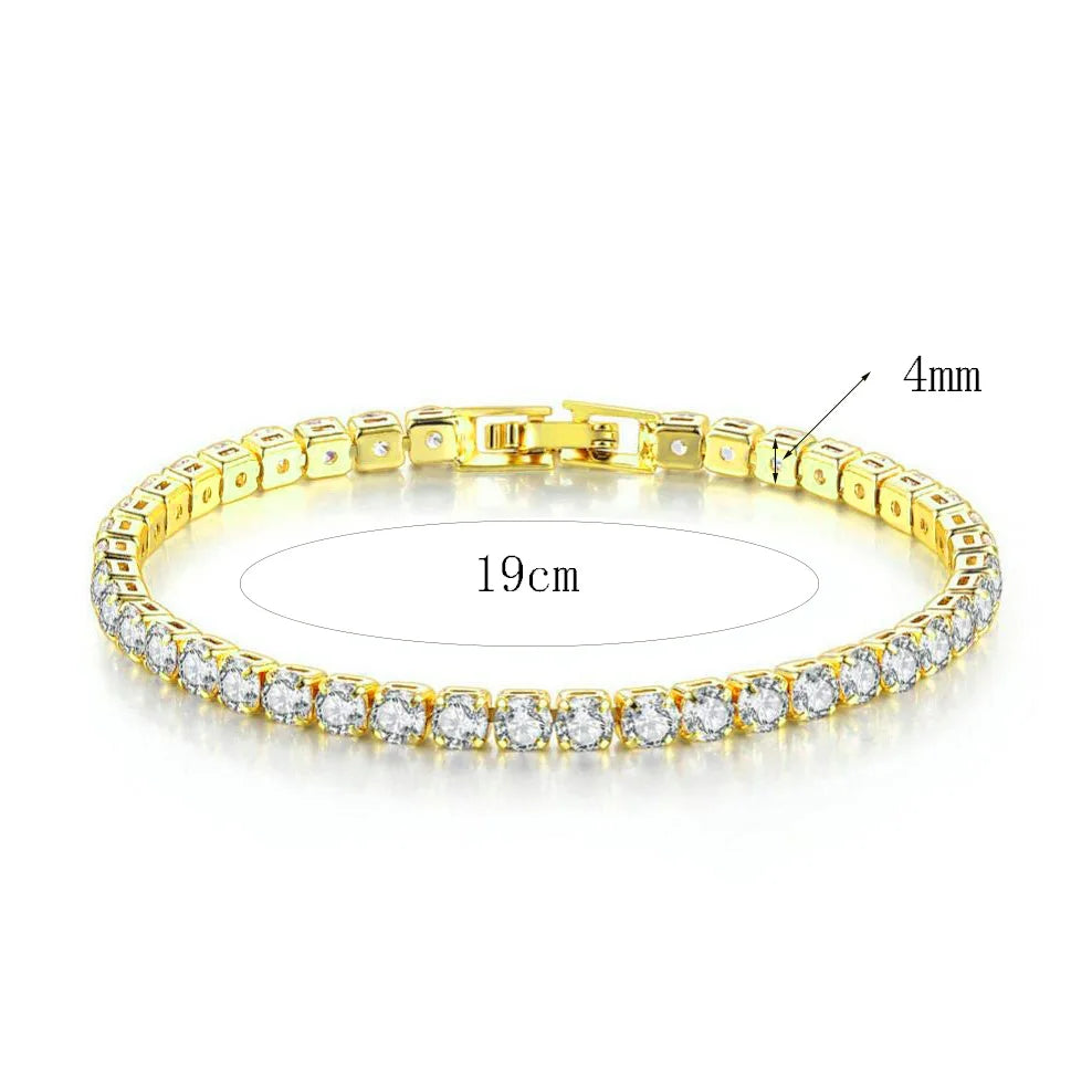 Radiant Zirconia Gold Bangles