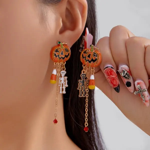 Crimson Bat Waterdrop Earrings