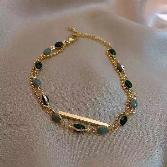 The Serenade Gold & Jade Bracelet