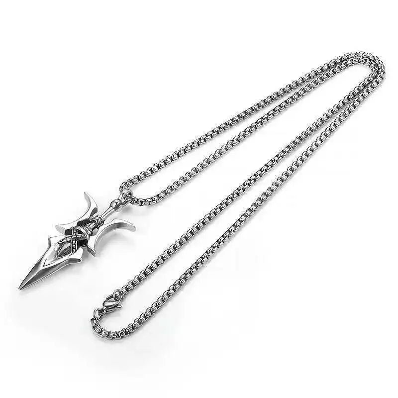 Shadowed Blade Cross Necklace