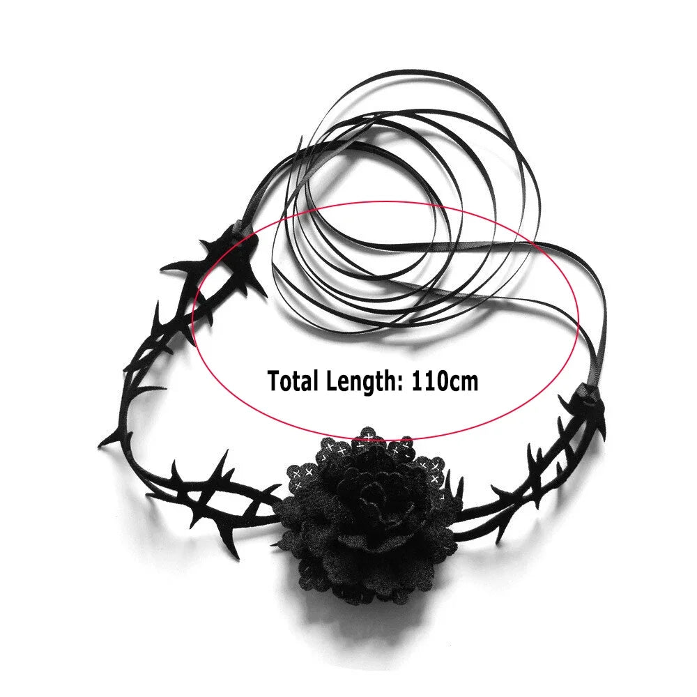 Dark Romantic Rose Thorn Necklace Accessories